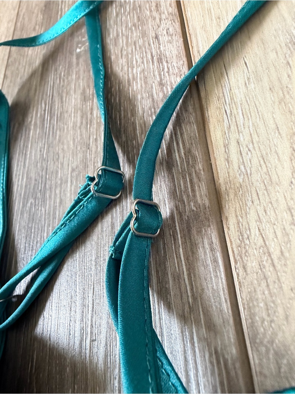 Forever 21 Teal Satin Slip Maxi Dress - Picture 7 of 12